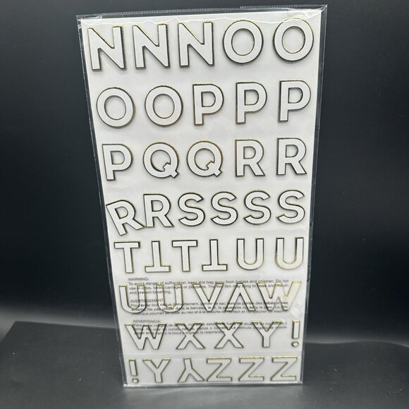 Alphabet Stickers Thickers Gold Foil Alphabet Letters & Numbers Scrapbooking - Picture 7 of 7